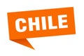 Chile sticker. Chile signpost pointer sign. Royalty Free Stock Photo