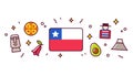 Chile symbols banner illustration