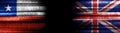 Chile and United Kingdom Flags on Black