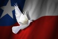 Chile flag , Dove of peace patriot Independence Day