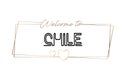 Chile Welcome to text Neon lettering typography. Word for logotype, badge, icon, postcard, logo, banner Vector Illustration