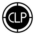 Chilean CLP peso flat icon. Vector illustration. Simple black symbol on white background Royalty Free Stock Photo