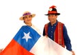 chilean dance couple dance la cueca the man in gaucho clothes with white background may 2018