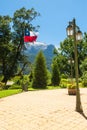 Chilean flag in a beautiful square