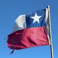 Chilean flag flying, small.Lonely Star. Broken flag Royalty Free Stock Photo