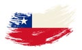 Chilean flag grunge brush background. Vector illustration. Royalty Free Stock Photo