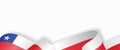 Chilean flag stylized wavy ribbon abstract background. Vector illustration. Royalty Free Stock Photo