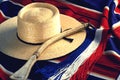 chilean gaucho of huaso apurs close up symbol Royalty Free Stock Photo