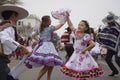Chilean girl dancing the cueca