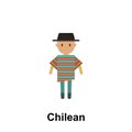 Chilean, man cartoon icon. Element of People around the world color icon. Premium quality graphic design icon. Signs and symbols