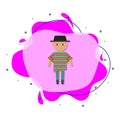 Chilean, man cartoon liquid bacdge icon. Simple color vector of people around the world icons for ui and ux, website or mobile