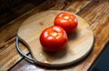 Chilean Pebre sauce preparation, tomatos Royalty Free Stock Photo