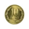 10 chilean peso coin 2002 obverse