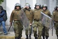 Chilean riot police in action.