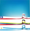 Chilean,uruguayan and colombian flag Royalty Free Stock Photo