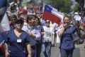 Chileans protest in the streets of Chile Royalty Free Stock Photo