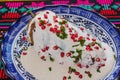 Chiles en Nogada traditional Mexican cuisine in Puebla Mexico Royalty Free Stock Photo