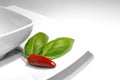 Chili and basil Royalty Free Stock Photo