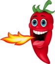 Chili Cartoon Character Breathing Fire