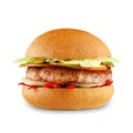 Chili cheeseburger isolated at white background Royalty Free Stock Photo