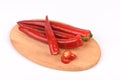 Chili, Chili Pepper, Red Chillies on white background. Royalty Free Stock Photo