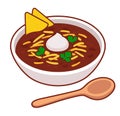 Chili con carne bowl illustration Royalty Free Stock Photo