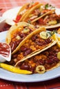 Chili con carne burrito in taco shell Royalty Free Stock Photo