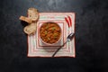 Chili con carne in frying pan. Texas chili. Royalty Free Stock Photo