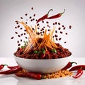 Chili con carne, traditional Mexican texmex spicy stew eith meat and beans