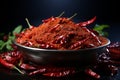 Chili Flake on Black background Royalty Free Stock Photo