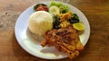 Chili fried chicken is one of the famous dishes in Indonesia.