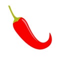 Chili hot pepper icon. Fresh red chili cayenne peppers. Hot food spices. Flat design. Isolated. White background Royalty Free Stock Photo
