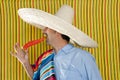 Chili hot pepper Mexican man typical poncho serape