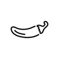 Black line icon for Chili, spicy and vegan Royalty Free Stock Photo