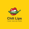 Chili Lips Logo Design Template.