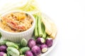 Chili paste simmer with crab or crab and soya dip with coconut milk and vegetables