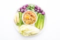 Chili paste simmer with crab or crab and soya dip with coconut milk and vegetables