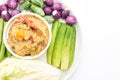 Chili paste simmer with crab or crab and soya dip with coconut milk and vegetables