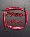 Chili pepper on a black table