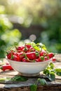 chili pepper in a bowl in a white bowl on a wooden table. Selective focus Royalty Free Stock Photo