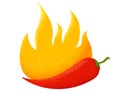 Chili pepper in fire.