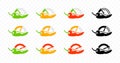 Chili pepper with gauges for heat scale from low to high logo design. Spicy chili pepper with heat pepper scale rating meter