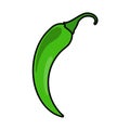 Chili pepper. Green hot pepper