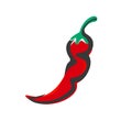 Chili pepper icon, spicy red hot flavor for food taste. Vector spicy chili pepper symbol for menu