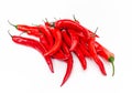 Chili pepper isolated on a white background. Hot red chili pepper. Bunch of hot long fresh peppers