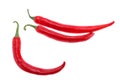 Chili pepper isolated on white background. Ripe chili pepper Clipping Path