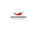 Chili pepper logo template. Spicy vegetables vector design