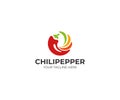 Chili pepper logo template. Spicy vegetables vector design