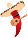 Chili pepper in Mexican sombrero