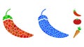 Chili Pepper Mosaic Icon of Spheric Items Royalty Free Stock Photo